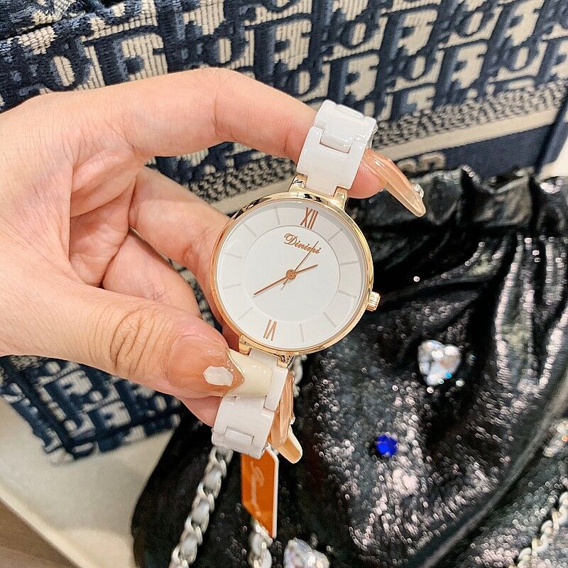 Ladies Watch Women S Trend Fashion White Ceramic Strap Watch Simple Temperament Women S Watch