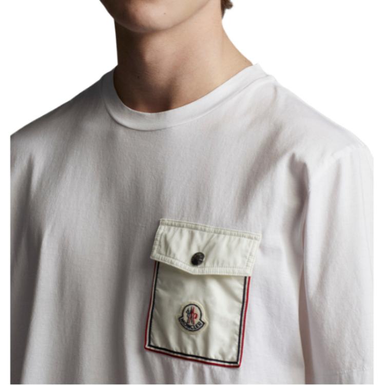 Moncler SS22 T-Shirts Men's White Crew Neck Moderate H10918C000488390Y001
