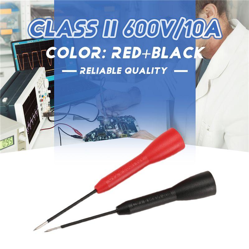 AEE4-6 Pack 2Mm Needle Test Probes, 600V/10A Non-Destructive Multimeter Test For Leads Tl71 Tl75- 3 Black & 3 Red