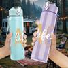 1PC GAOA Gradient Letter 750ml Color Plastic Sports Water Bottle Leakproof Flip Straw Lid Suitable for Sports Office Home Use