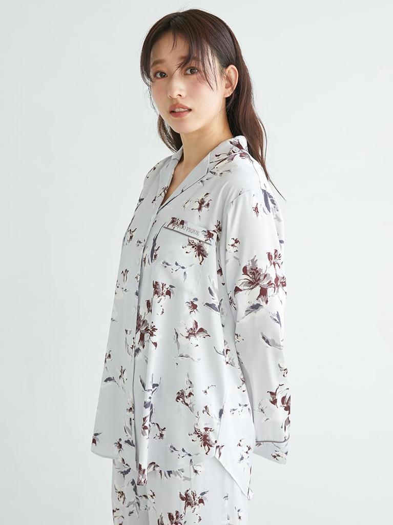 Gelato Pique Day Floral Satin Piping Shirt PWFT252239BLUF Mother's