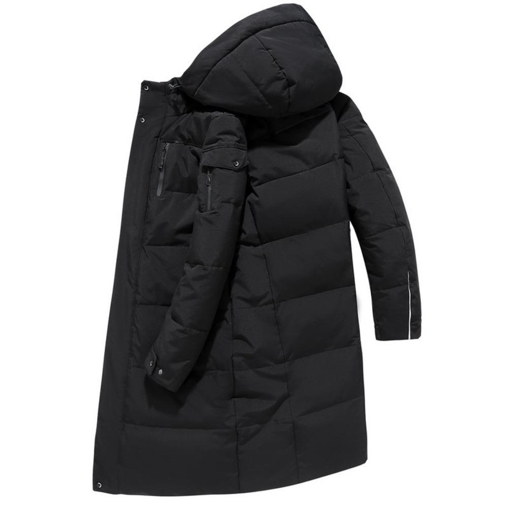Down jacket men's white duck down winter new hooded down jacket men's medium and long youth warm casual jacket