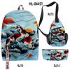 Classico Novità Divertente Cool Carpa Dorata Stampa 3D Set da 3pz Zaini Scolastici multifunzione Zaino da Viaggio Borsa a Petto Astuccio