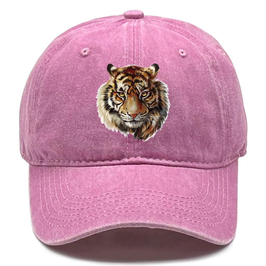 Tiger Head Print Adjustable Caps HD Animal Heads Man's Cap Casual Vintage-Inspired Snapback Baseball Hat One Size Fits All