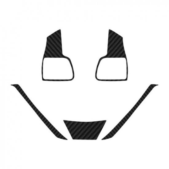 5Pcs Carbon Fiber Interior Steering Wheel Cover Trim For Toyota Sienna 2015-