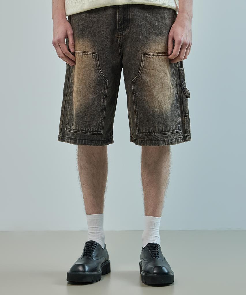 LOGSTORE Double Knee Denim Shorts