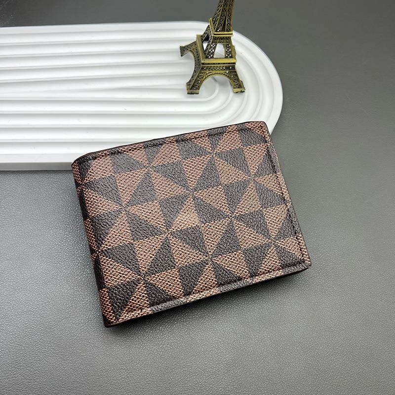 Men's short printed 20% off wallet, new trendy brand simple multi-card wallet change bag