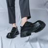 New small leather shoes large size boots British style college retro black single shoe size