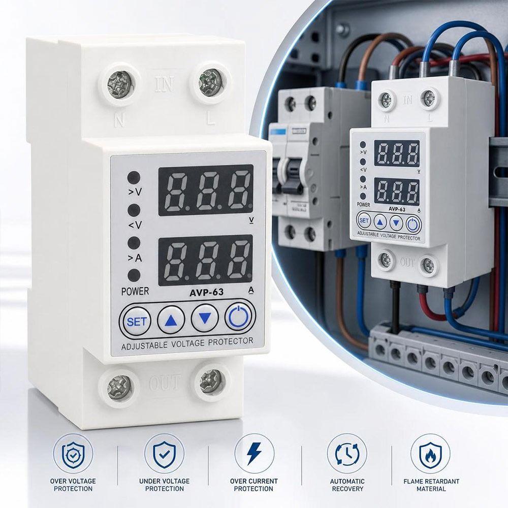 Automatic Reset Automatic Voltage Protector Voltage Monitoring Relay Distribution Panel Protection