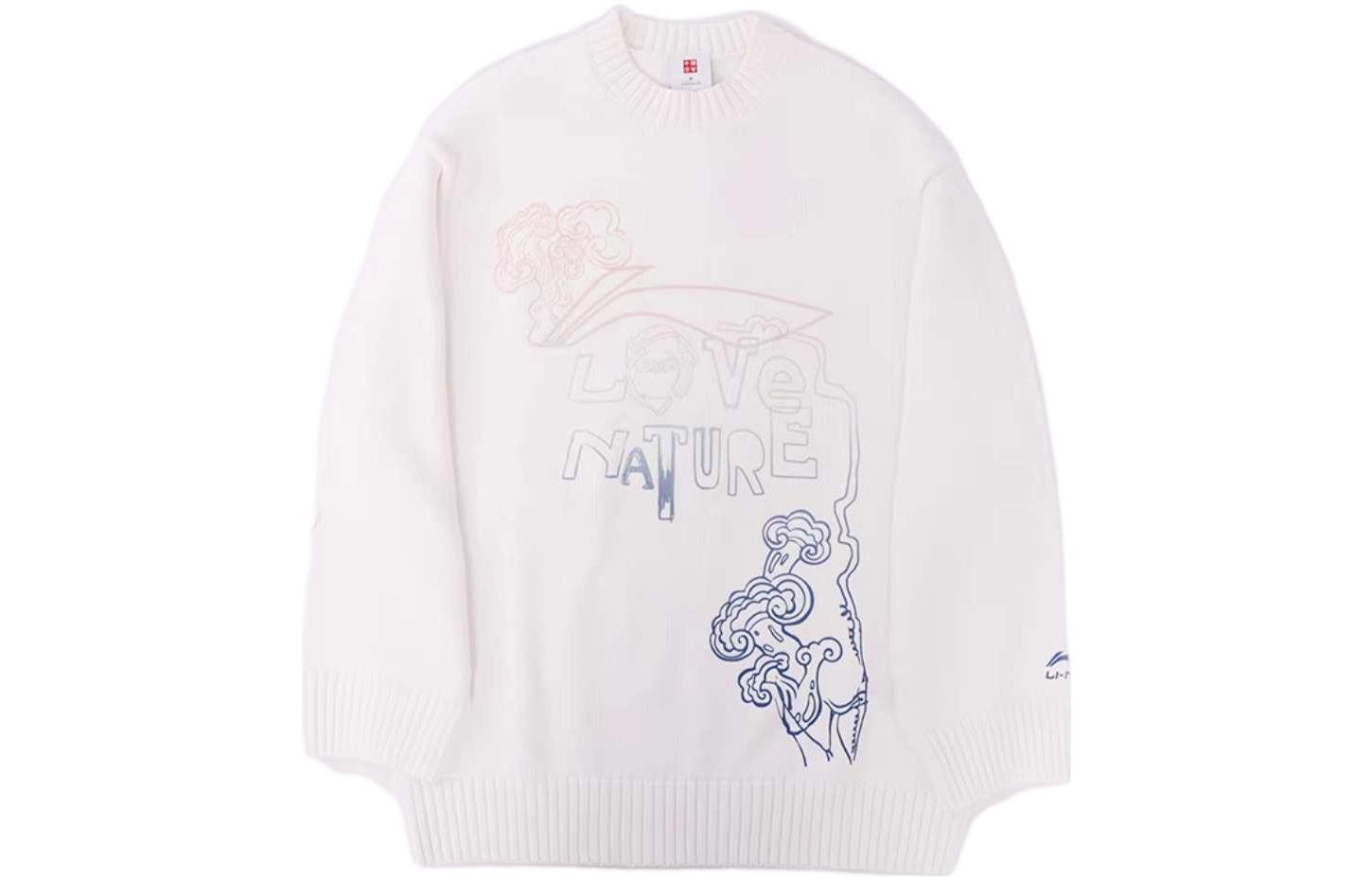 Li Ning Sweaters Women s White Crew Neck Moderate Other AMBR062-2 M
