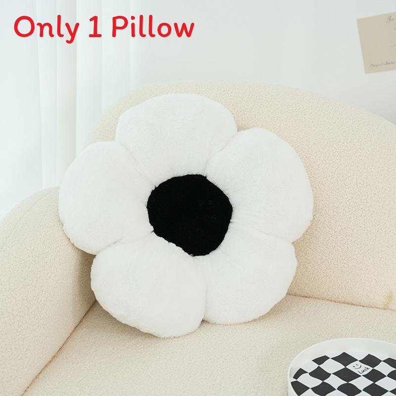 Modern Minimalist Flower Pillow With Plush Cover For Living Room Sofa Decor