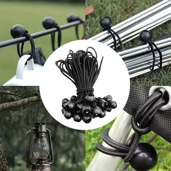 15/40/60 szt. Elastyczne linki kulkowe Heavy Duty Outdoor Camping Namiot Markiza Plandeka Linka do mocowania Odporna na UV Elastyczna lina z plastikową kulką
