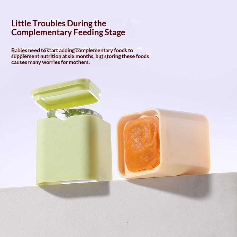 Food Grade Baby Food Storage Containers 4 Grids with Lids Tray Design for Baby Homemade Food Freezing Use