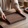 Tray Versatile Black Walnut Wood Serving Sleek for Entertaining