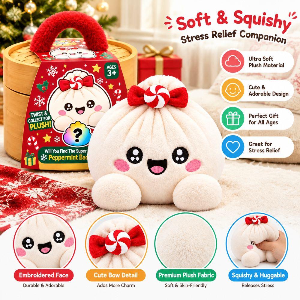 Stress Relief Giant Christmas Dumpling Pillow Soft Plush Squeeze Dumpling Toy Kids Gift