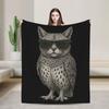 Meowl Gatto Gufo Divertente Internet Trendy Meme Coperta Super Calda Morbida Peluche Coperta Plaid Per Divano Letto Flanella Copriletto Coperta da Letto