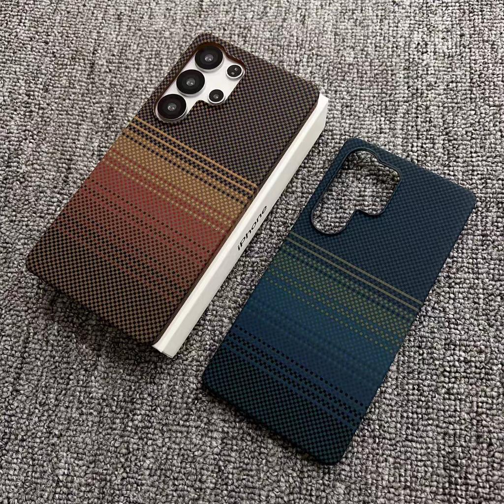 Slim Frameless Carbon Fiber Pattern Plastic Magnetic Case For Samsung S26 S25 S24 Ultra Plus For Magsafe Wireless Charge Cover