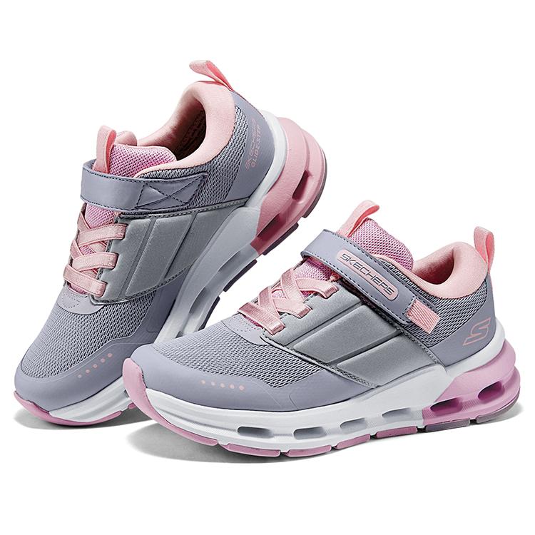 Skechers Girls Comfortable Versatile Outdoor Velcro Durable Breathable Non-Slip Low-Top Casual Shoes Kids sneaker Pink Purple 303652L-LVLP