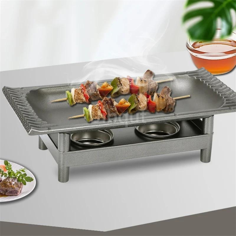 Commercial grilled fish plate Kebab plate Charcoal barbecue non stick plate Baking pan Japanese charcoal alcohol barbecue oven