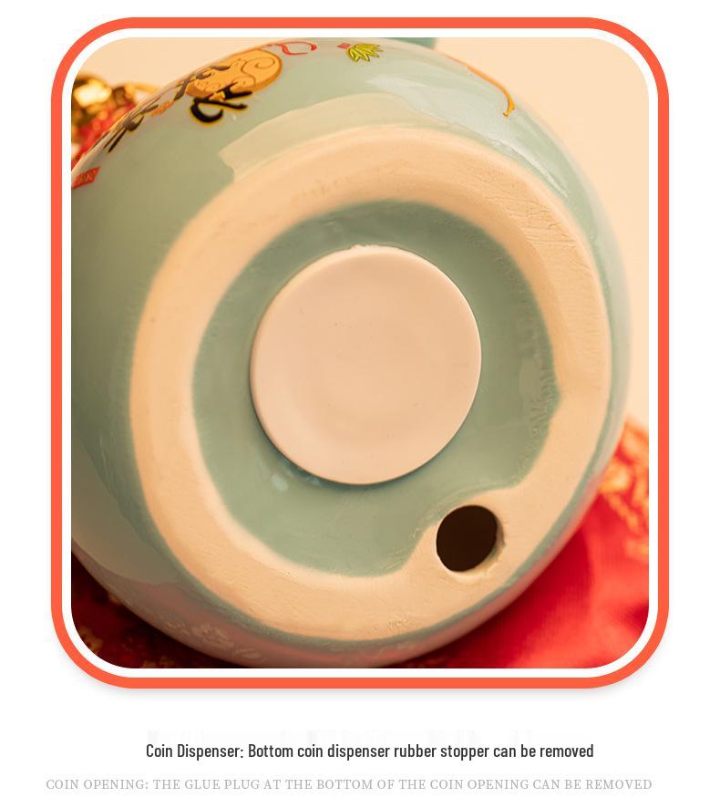 Lucky Cat Ceramic Piggy Bank | Creative Japanese Ornament | Cute Mini Gift for Birthdays or Store Opening