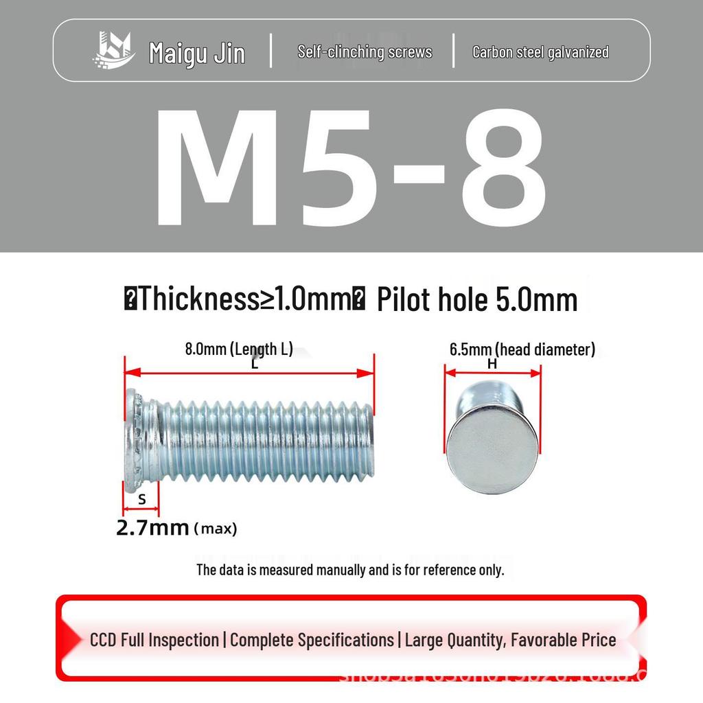 Flat Head Carbon Steel Galvanized Rivet Nuts FH-M2 to M10 - Free Shipping