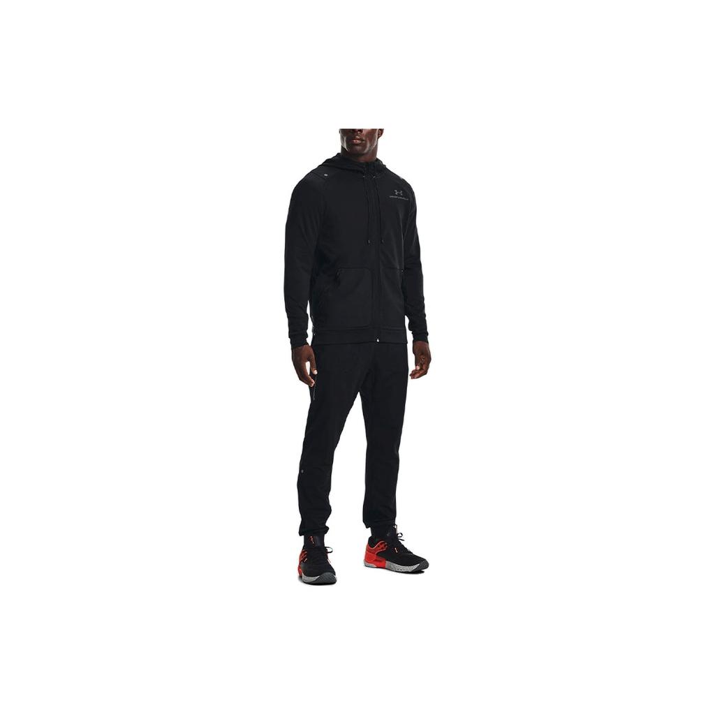 Under Armour Rush Series All Purpose Logo Print Sports Hooded Jacket Men Jackets Black 1367770-001