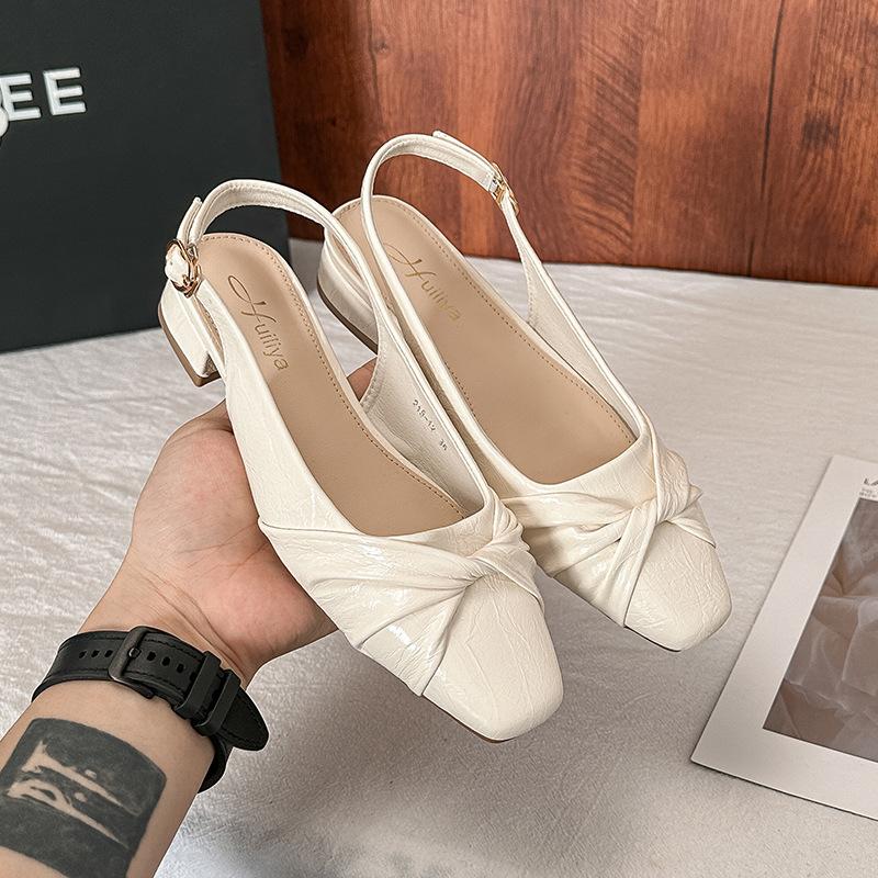 P218-12 thick heel baotou spring and summer 2025 new French small fragrant style with skirt temperament Mary Jane single shoes