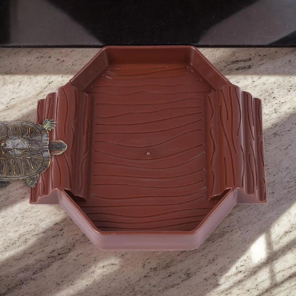 Anti-Slip Turtle Bath Basin Plastic Turtle Bath Tub Food Bowl Reptile Pool Dish  Amphibians