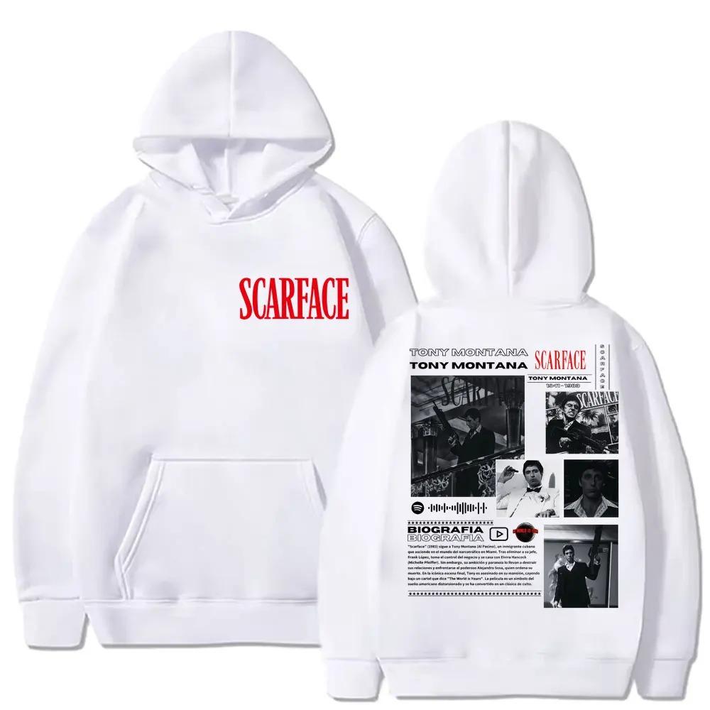 

The Gangster Movie Scarface Graphic Print Printed Tony Montana Pacino Hoodie Fashion Trendy Pure Cotton Oversized Hoodie S