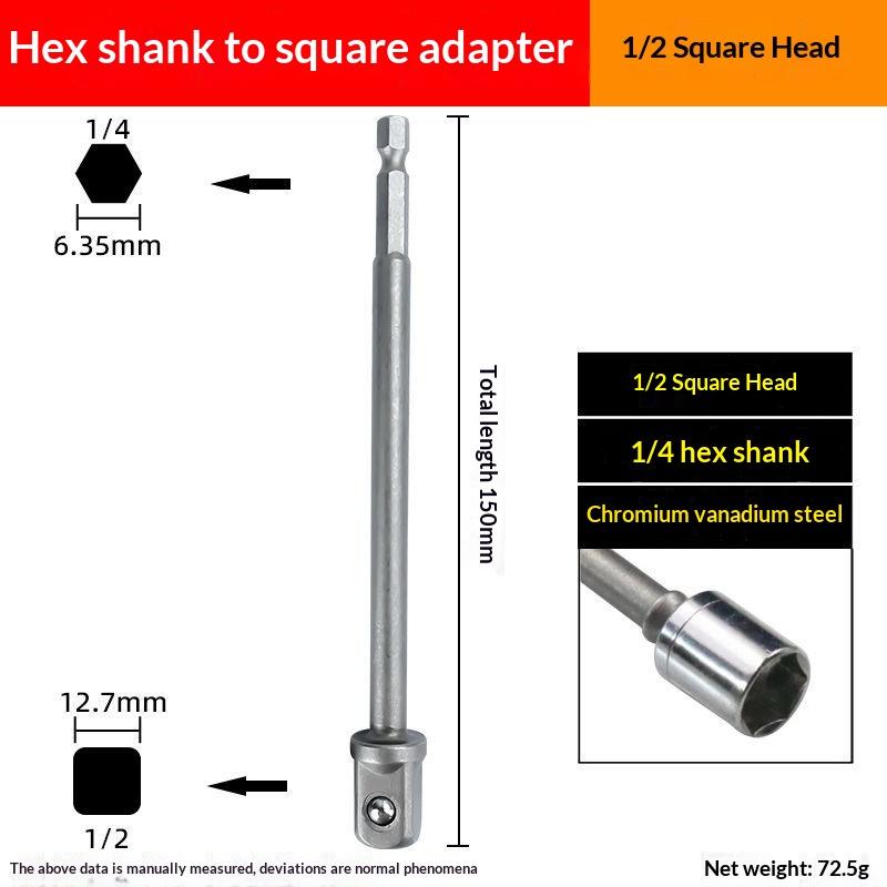 1/3Pcs Power Tools Chrome Vanadium Steel Socket Adapter Seth EX Shank To 1/4 "3/8" 1/2 "Extension Drill Bits Hex Bit Set