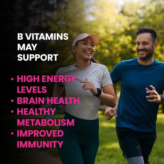 Carbamide Forte Vitamin B-Complex Tablets - 100% RDA for B Vitamins with B1, B2, B3, B5, B6, B9 & Vitamin B12 - 120 Vegetarian Tablets