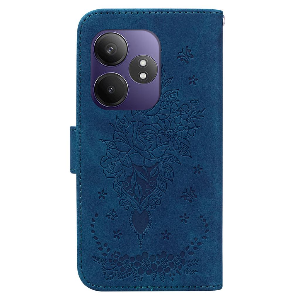 Etui dla Realme GT Neo6 SE 5G/Neo6 5G/6T 5G/6 5G, Portfel ze skóry PU, Pokrowiec na telefon z nadrukiem motyla i kwiatów