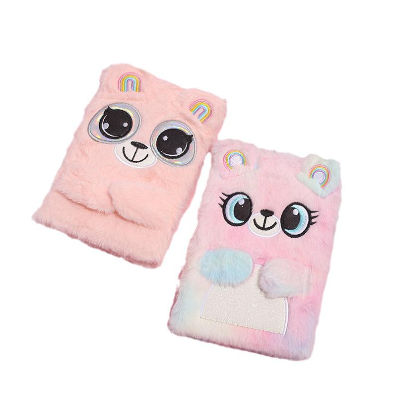 Cartoon Cute Pet Plush Notebook for Kids - Colorful Children's Diary & Student Notes