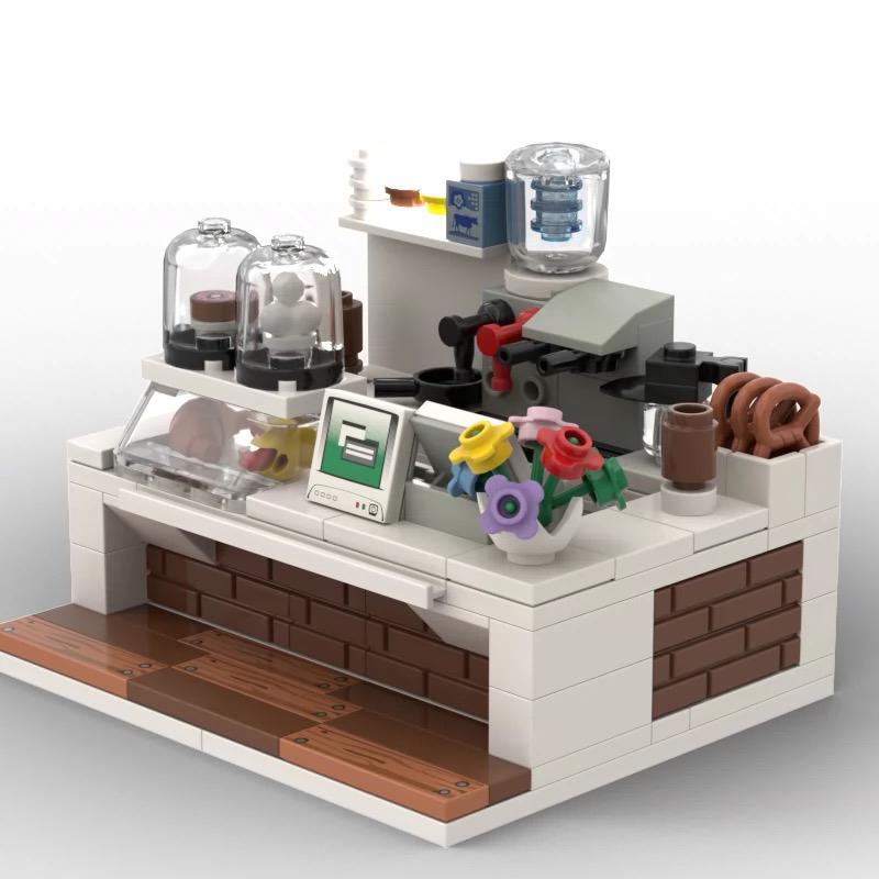 MOC Small Modern Home Particle Sofa TV Cabinet Interior Decoration Furniture DIY Building Blocks