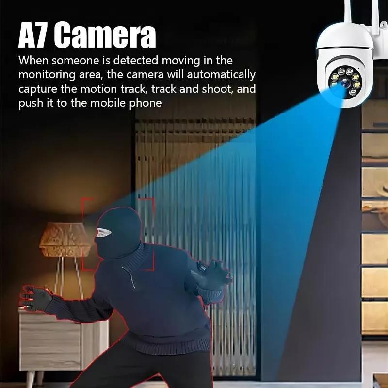 [BUY 1 TAKE 1]A7 PRO CCTV camera connect to cellphone CCTV Camera No Needed WIFI 8MP Two-Way Voice IP66 360° rotation CCTV Camera No Need Internet