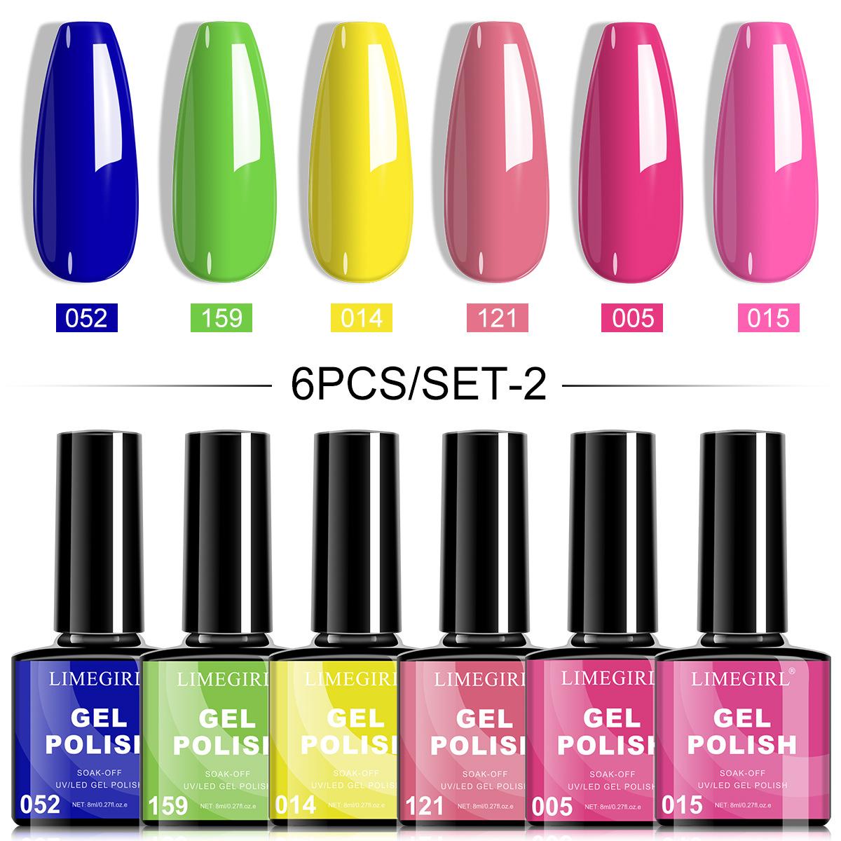 

6 Color Gel Nail Polish Set - Solid Colors for Nail Art