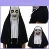 Terrifying The Nun Horror Mask Valak Scary Full Face Design With Headscarf