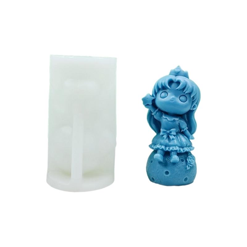 Princess Doll Candle Mold Silicone Gypsum Molds Desktop Decorations Handmade Scented Candle Making Wax Resin Soap Mould