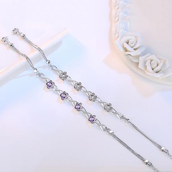 Vintage Plum Blossom Rhinestone Inlaid Women Bracelet Wrist Chain Jewelry Gift