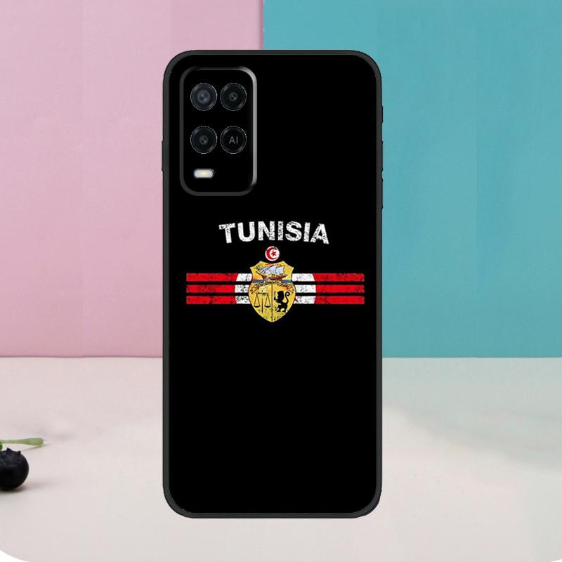 Tunisia Flag Map For OPPO A74 A94 A54 A58 A78 A98 A5 A9 A53 A15 A52 A72 A17 A57 A77 A16 A76 A96 A57S Case