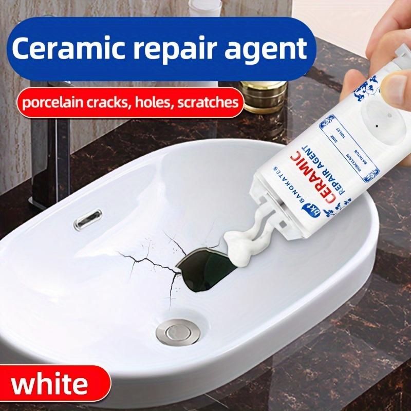 Weißer wasserfester Keramikkleber zur Reparatur von Fliesen, Badewannen und Waschbecken - Schimmelresistent und effektiv auf Por… Mehr black