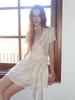 Etmont Wrap Tie Mini Dress, Cream