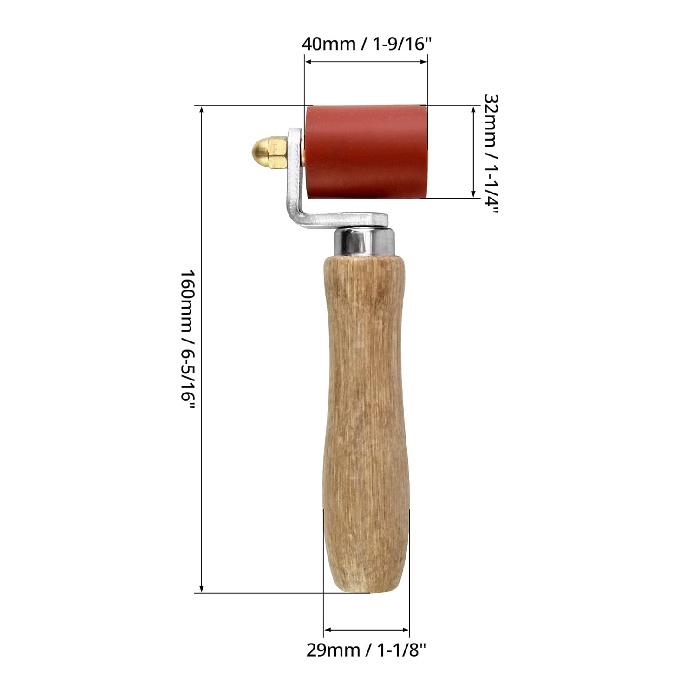 QWORK® Silicone Seam Roller, High Temperature Resistant Silicon Seam Hand Pressure Roller Welding Tool, 40Mm, Red