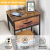 2-Pack Bedside/End Tables with Charging Station & Storage Drawers - Nightstand Set for Bedroom/Living Room Decor