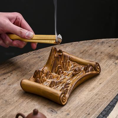 1PC Home Decor Scrolls Censer Room Ornaments Reversing Backflow Incense Burner Ceramic Censer
