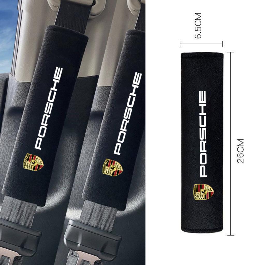 2Pcs Car Interior Seat Belt Protector Cover for Porsche Cayenne Panamera Macan Boxster 911 Carrera-GT 928 944 Auto Accessories