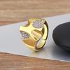 Nidin Neuer Beliebter Unregelmäßiger Geometrischer Zirkon Anhänger Offene Ringe Verstellbar 3 Stile Für Damen Herren Finger Schmuck Kreative Geschenke