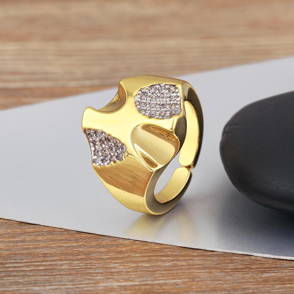 Nidin Neuer Beliebter Unregelmäßiger Geometrischer Zirkon Anhänger Offene Ringe Verstellbar 3 Stile Für Damen Herren Finger Schmuck Kreative Geschenke