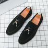 Fashion Fashionable New Men's Suede Comfortable Soft Sole Banquet Loafers Spring Brand Breathable Pointed Tassel Casual Bean Shoes