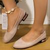 Women's Single Shoes with Thick Heels Spring New Suede Feet Pointed Pumps Peas Shoes